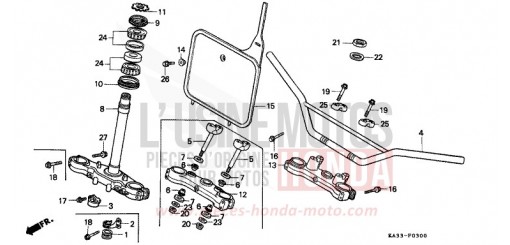 HANDLE PIPE/TOP BRIDGE/ STEERING STEM CR125RG de 1986